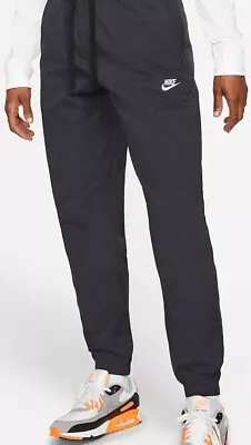 $41.99 • Buy NEW!! Nike Sportswear Men's Black Woven Unlined Cuffed Track Jogger Pants #592A