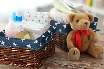 £5.99 • Buy High Quality Natural Wicker Storage Shelf Basket Nursery Organizer Gift Hampers