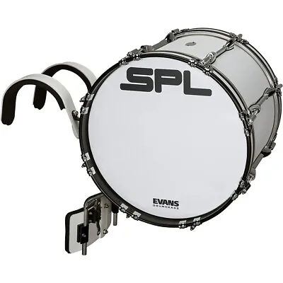 Sound Percussion Labs Birch Marching Bass Drum With Carrier - White 18 X 14 In. • $299.99