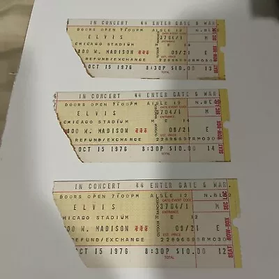 Lot Of 3 Elvis Concert Tickets 1976 • $300