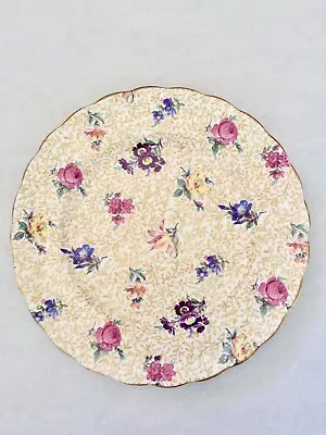 Vintage Rosina Bone China Chintz 8” Plate England Multi Color Flowers Gold Trim • $12.99