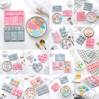£2.99 • Buy Silicone Baking Mould Cake Jelly Cookies Soap Mold Chocolate Tray Wax Ice Cube