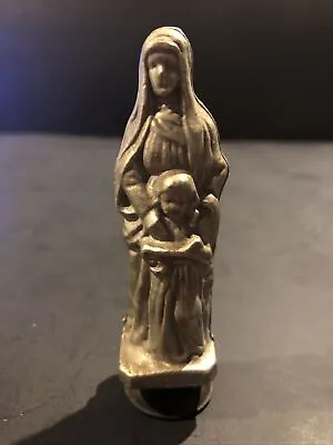 Vintage Beautiful Virgin Mary Pewter Catholic Statue W/ Suction Cup Bottom • $24