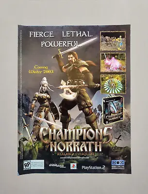 Champions Of Norrath Playstation 2 PS2 Retro Print Ad Artwork Poster Wall Art • £13.76