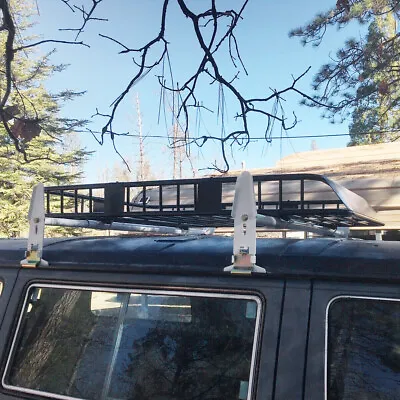 Roof Bars Ladder Rack 500LB 2 Bar For Chevy Ford GMC Express With Rain Gutter • $61.97