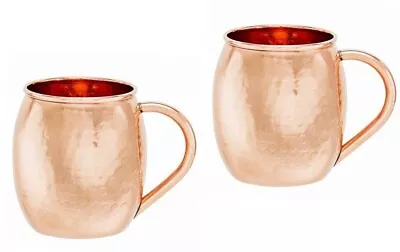 New - Hammered Solid Copper Moscow Mule Mug 16 Oz. Set Of 2 • $21.01