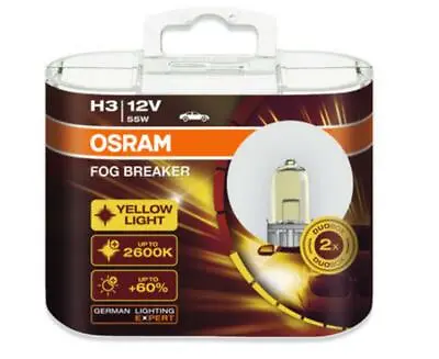 OSRAM H3 Globe Fog Breaker 2600K 12V55W 64151FBR Deep Yellow Light Car Lamp Bulb • $29.60