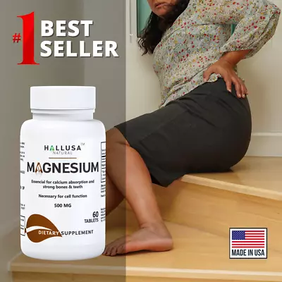 MAGNESIUM - Muscle & Nerve Function - Bone Health - High Absorption - 60 Tab • $12.98