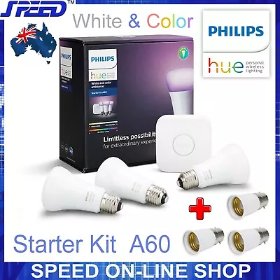 Philips Hue White & Color Ambiance - Starter Kit A60 - Gen 3 - (E27+B22 Adapter) • $279