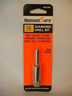 $17.99 • Buy 1/2  DiamondSure Diamond Drill Bit Glass Tile Granite Ceramic Porcelain Stone