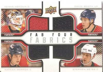 2009-10 Fab 4 Four Fabrics Quad Jersey  Vokoun Booth Horton Weiss #f4f-cats • $14.54