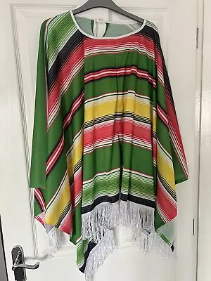 Adults Fancy Dress Mexican Poncho #44 • £5