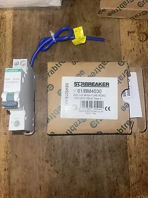 Crabtree Starbreaker Miniature RCBO B40 40A Amp 30mA Type A 61/BM4030 • £13