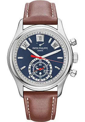 Patek Philippe Annual Calendar Chronogroph White Gold 5960/01G-001 Blue Dial • $59995