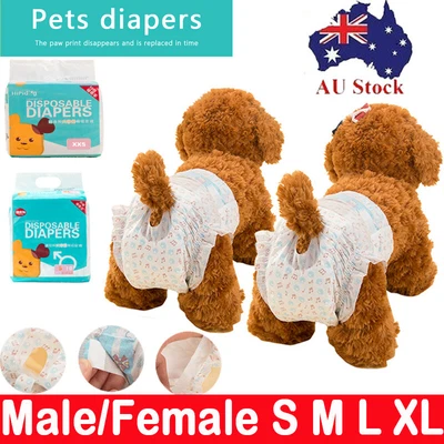 $14.68 • Buy Pet Disposable Diapers Dog Puppy Nappy Hygienic Male Female Belly Wraps Pants AU