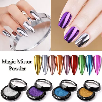 Mirror Nail Art Glitter Powder DIY Nail Chrome Pigment Dust Manicure • $1.99