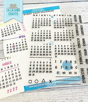 EVERY YEAR CALENDAR-La-La Land Crafts Clear Photopolymer Stamp-Stamping Craft • $29.99