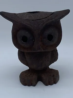 Cool Vintage Cast Iron OWL- Candle Holder/ Lantern/Incense Burner • $85.99