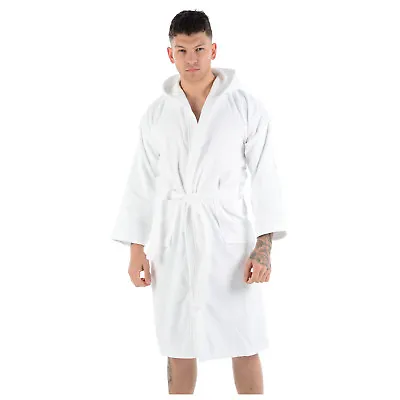 Luxury Egyptian Cotton Bath Robe Towelling Dressing Gown Velour Terry Towel Soft • £16.99