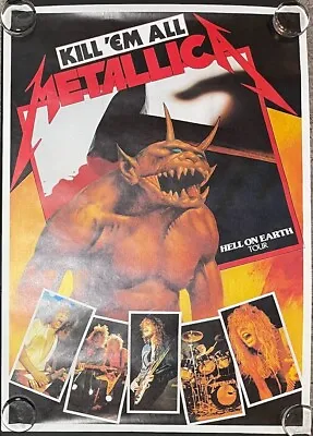 Metallica Kill 'Em All Hell On Earth Tour Vintage 80s Poster 24x33.5 Unused RARE • $399.99