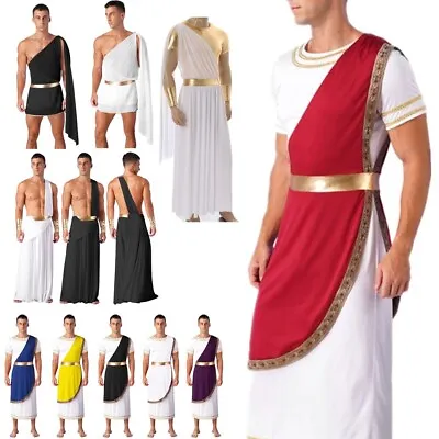 Mens Ancient Roman Greek God Cosplay Robes Halloween Mr Toga Caesar Costume • $24.79