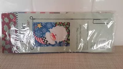 Mary Engelbreit 2008 Art Reflections Christmas Garden Flag 12x18  Santa NIP • $25.39