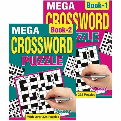 A5 Mega Crossword Book 2 Pack - Large Print Puzzles Books Adults Puzzle Fun  • £3.99