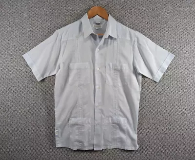 £38.25 • Buy Vintage PRINCIPE COLLECTION Men's Blue Guayabera Cuban Casual Button Shirt - M