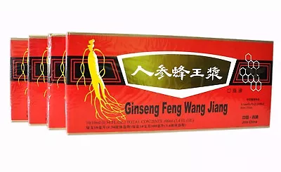 4 Boxes Red Panax Ginseng Royal Jelly Extract Liquid  4 X 10 Vials • £20.90