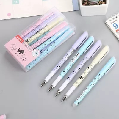 4x0.38mm CUTE KAWAII Japanese CAT &others Erasable Gel Pens Stationery Blue Ink • £5.29