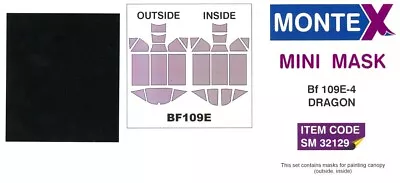 Montex 1/32 MESSERSCHMITT Bf-109E-4 CANOPY PAINT MASK Dragon • $5.99