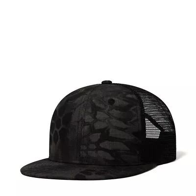 Mens Womens Camouflage Trucker Mesh Baseball Hat Hip Hop Breathable Snapback Cap • £8.79