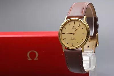 New Batt 【Vintage N MINT】 Omega DeVille 1365 Gold Quartz Men's Watch From... • $602.50