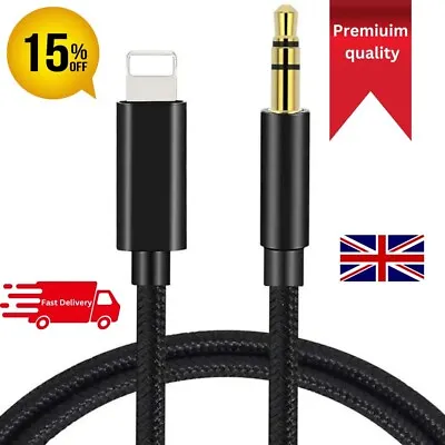 Aux Cable For Iphone 3.5mm Lead Car Stereo Transfer Audio Music Jack Adapter OS • £2.39