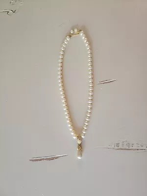 Vintage Napier Faux Pearl Rhinestone Collar Necklace Estate Costume Jewelry • $10