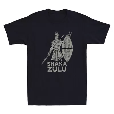 Shaka Zulu African King Pride Funny Graphic Vintage Men's Short Sleeve T-Shirt • $27.49