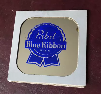 PABST BLUE RIBBON GRAPHIC MIRROR 6.5 X 6.5 INCHES ~ Vintage~ • $17