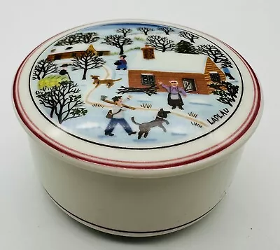 Vintage CHRISTMAS SNOW Scene Porcelain Trinket Box Ring Box Villeroy & Boch • $14.99