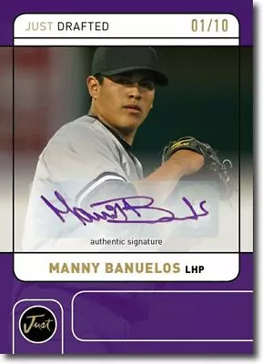 MANNY BANUELOS 2011 Just DRAFTED Rookie Autograph PURPLE Auto RC #/10 • $32.99