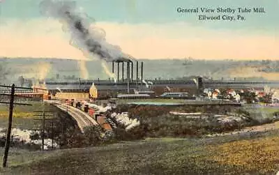 Ellwood City Pennsylvania Shelby Tube Mill General View Color Lithograph PCU13 • $12.75