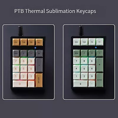 NEW Mini Mechanical Numeric Keypad 21 Key USB Wired Keyboard With RGB Backlight • £24.83