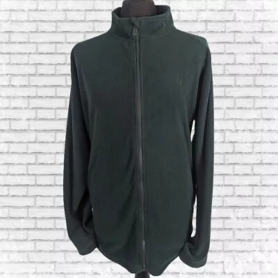 Cotton Traders Men’s Bottle Green Zip Through Fleece Jacket 2XL • £8