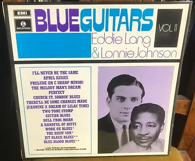 EDDIE LANG & LONNIE JOHNSON Blue Guitars Vol 11 1970 UK PARLOPHONE MONO COMP LP • £12.65