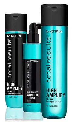 MATRIX NEW TOTAL RESULTS HIGH AMPLIFY SHAMPOO & CONDITIONER 300ml + WONDER BOOST • £27.19