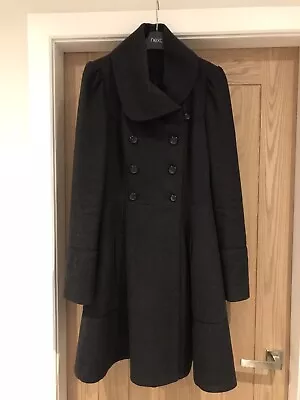 £99 • Buy TOPSHOP Vintage Charcoal Grey Wool Skirted Princess Victorian Riding Coat 12