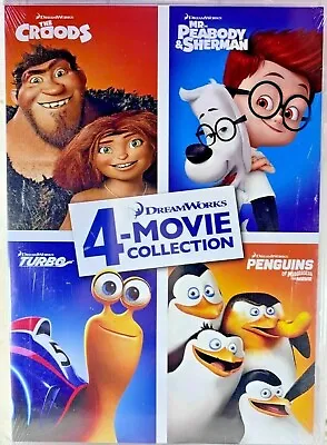 CROODS/MR. PEABODY & SHERMAN/TURBO/PENGUINS OF MADAGASCAR - 4 DVD Set VG • $8