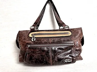 Tous Distressed Brown Leather Shoulder Bag Handbag Retail $269 Purse • $28