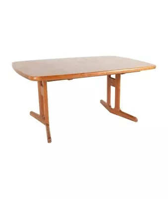 Dyrlund Mid Century Teak Hidden Leaf Dining Table With 2 Leaves • $2295