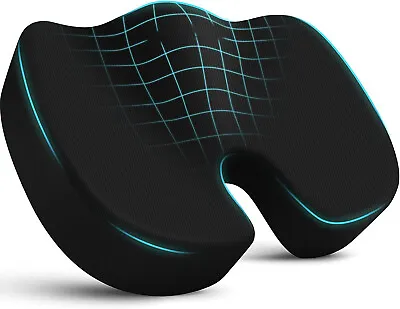 BN-LINK Seat Cushion Memory Foam Chair Pad For Back Tailbone Pain Relief Black • $20.99