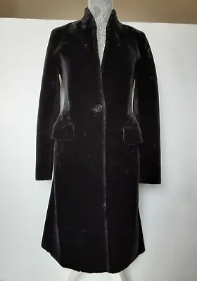 Zara Black Faux Fur Long Coat Jacket Size S Small High Neck 2969/041 Trinny • $89.99